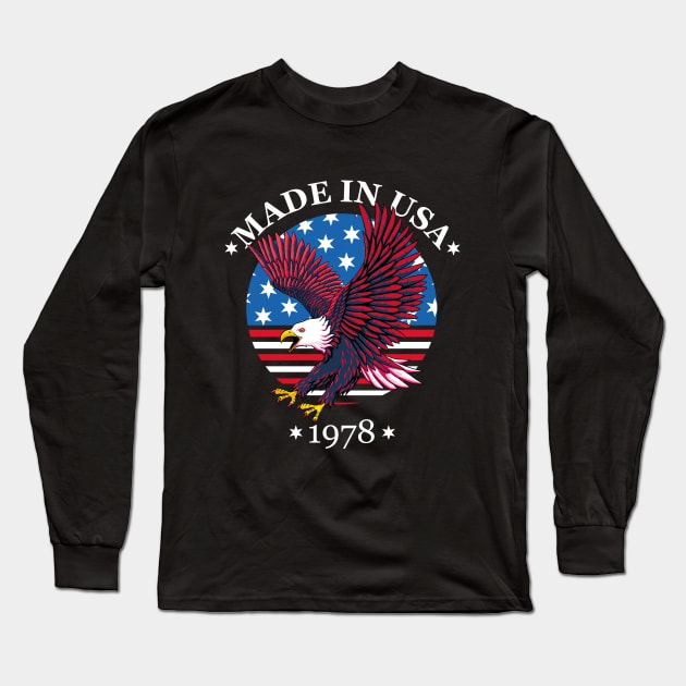 Made in USA 1978 - Patriotic Eagle Long Sleeve T-Shirt by TMBTM